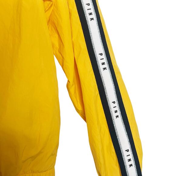 VICTORIA'S SECRET PINK Track Jacket Windbreaker Retro Full Zip Yellow Size XS - Picture 4 of 11